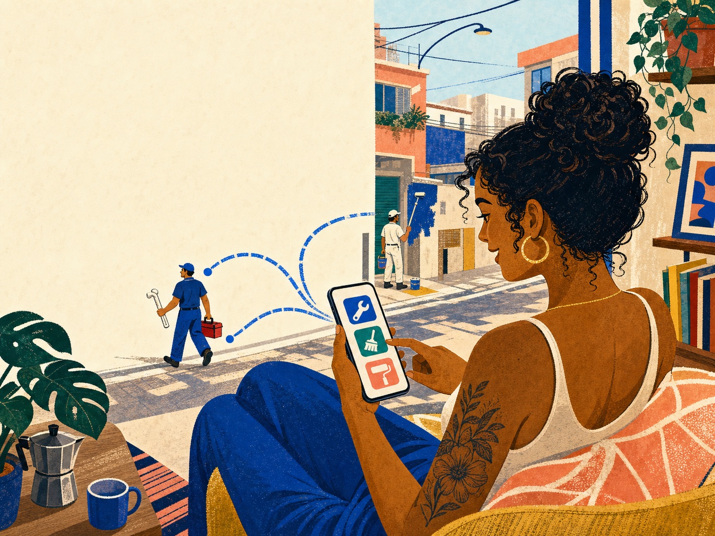 Cliente busca um serviço no app Workfly